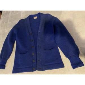 Vintage Princeton Award Sweater Jacket All Wool Men's Letterman Blue Cardigan